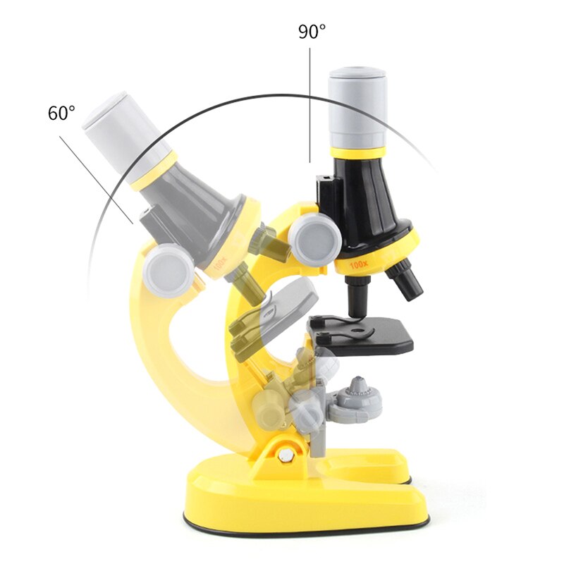 Children Biological Microscope Lab Science Education Microscope with LED Kit Adjustable Magnification Educational Equipment