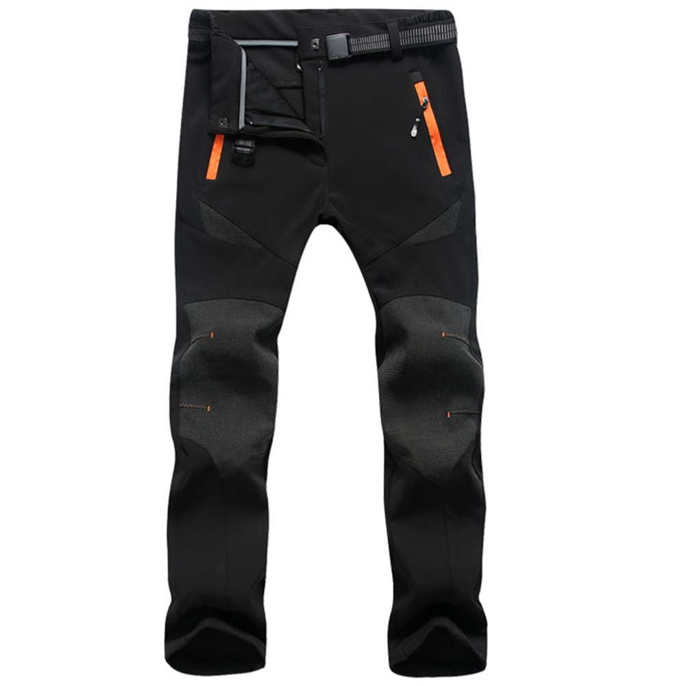 KUTOOK Pantalon Ski Homme Hiver Chaud Impermeable Softshell Travail Coupe Vent Doublé Polaire Randonnee Sport Plein Air Gris L