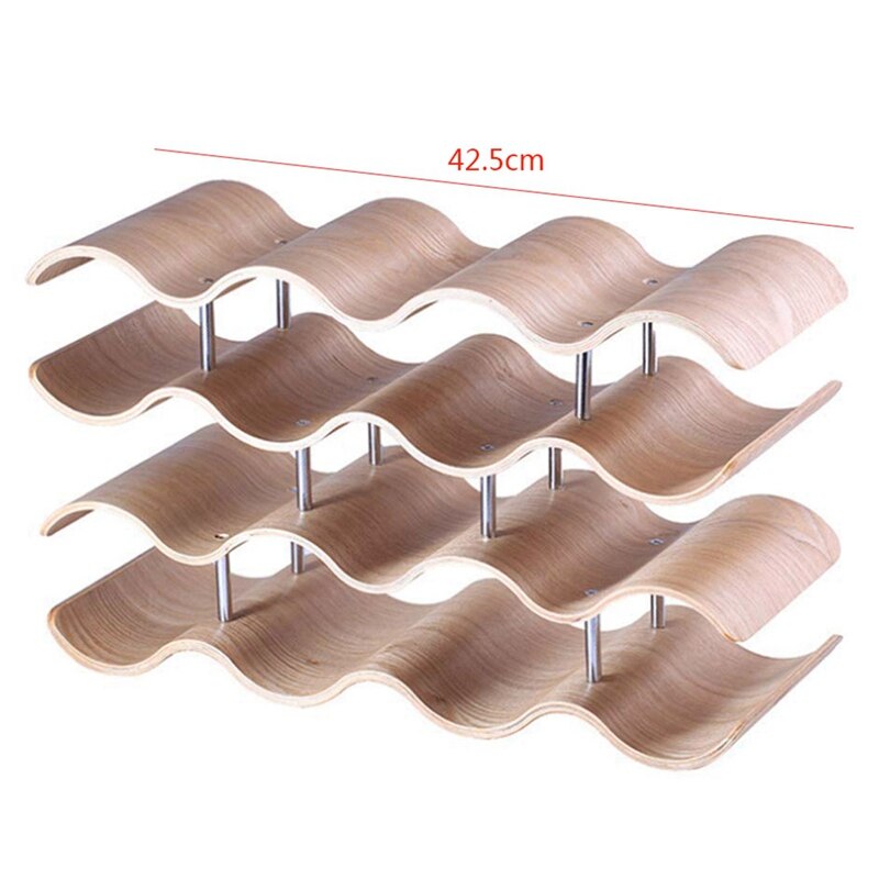 Puinen aalto viiniteline kotiin viinirypäle viinihylly viinikaappi/massiivipuinen pulloteline  (4 kerrosta 42.5 x 15.5 x 24cm)