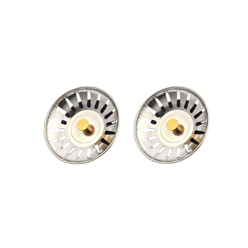 2pcs Kitchen Sink Strainer Stopper Waste Plug Sink Filter Filtre Sink Strainer Filter Floor Drain Kitchen Tools: Gold