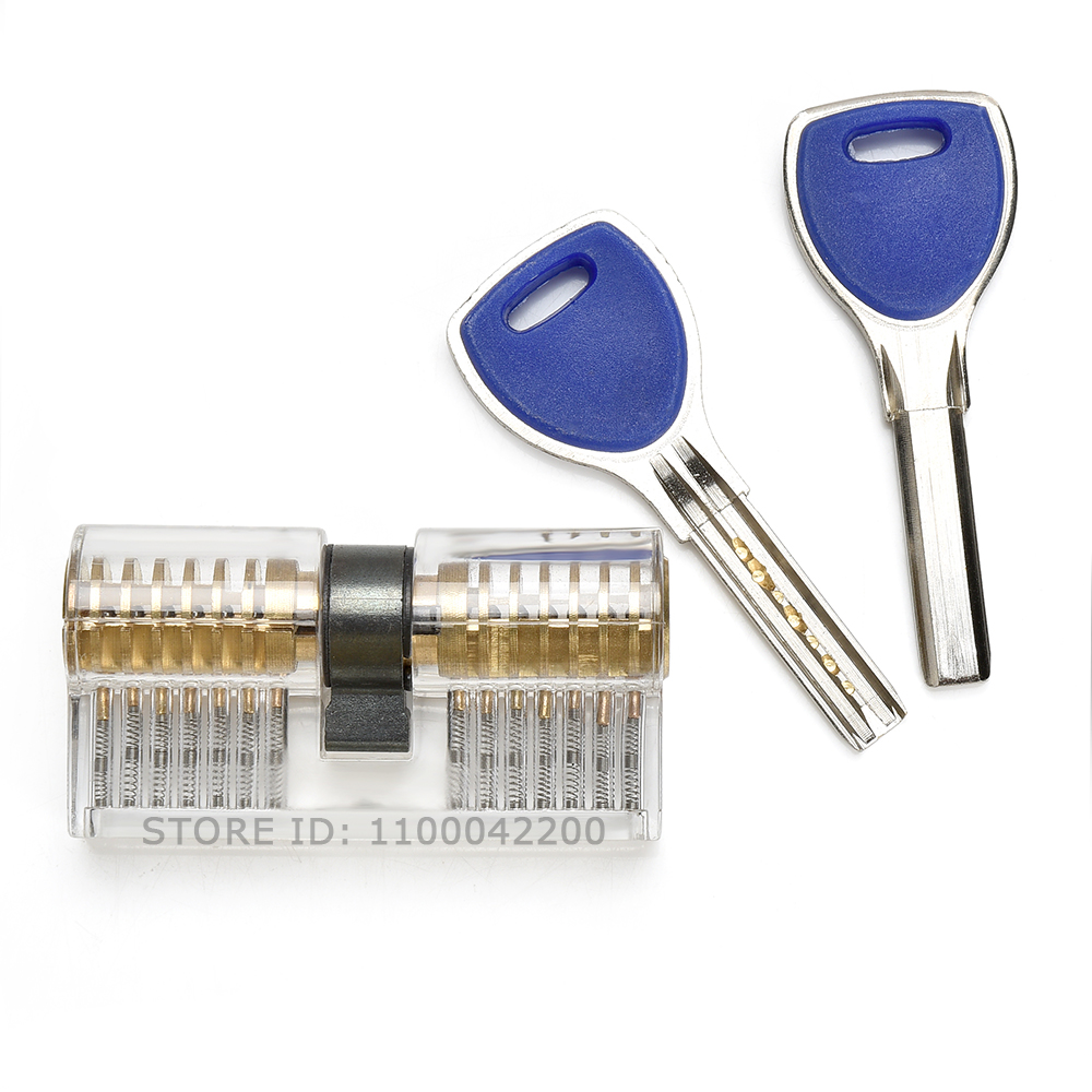 Practice Padlock Locksmith Supplies Transparent Copper Locks Training Skill Padlocks Locksmith Tool Locks Visible Lock Hardware: Blue
