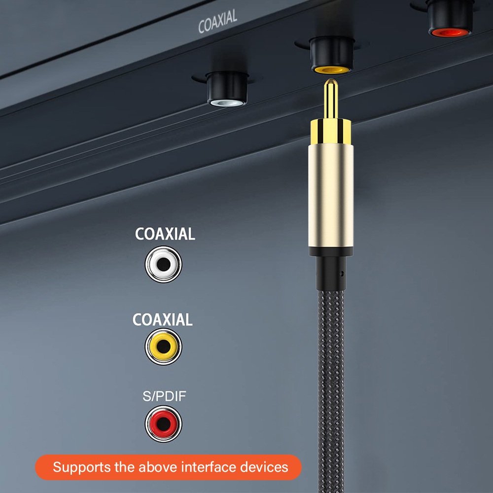 Guldpläterad rca till rca koaxialkabel s/pdif hifi ljud audio video kontakt för subwoofer konsol mixer cd-spelare phono-kontakt 5m