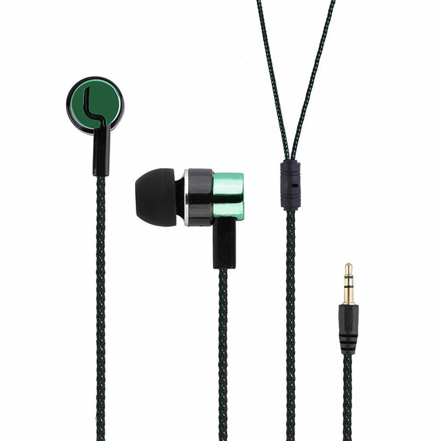 5 Colors 3.5mm Wired Earphones Sports Running Headset Noise Isolating Stereo 1.1M In-Ear Media Player Music Earphone Stereo: green