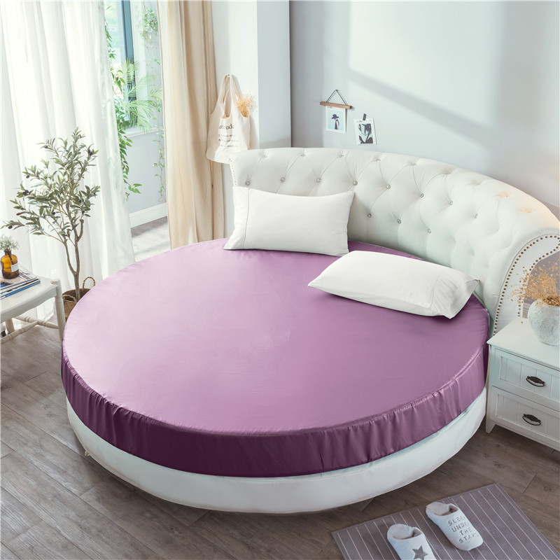 Elastische Ausgestattet Blatt Weichen Seidige Satin- Bettwäsche Einfarbig Bettdecke Matratze Abdeckung für Königin Runde Betten 220x220 230x230 Cm: Königin / MULTI