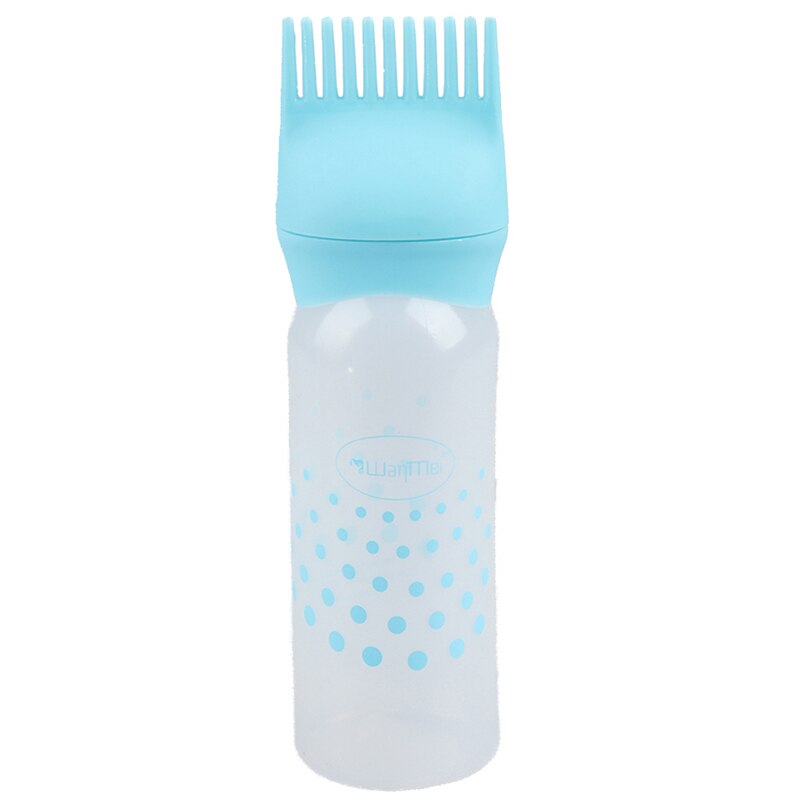 Plastic Verven Shampoo Fles Olie Kam 170Ml Haar Tools Haarverf Applicator Borstel Flessen Styling Tool Haarkleuring: Blue
