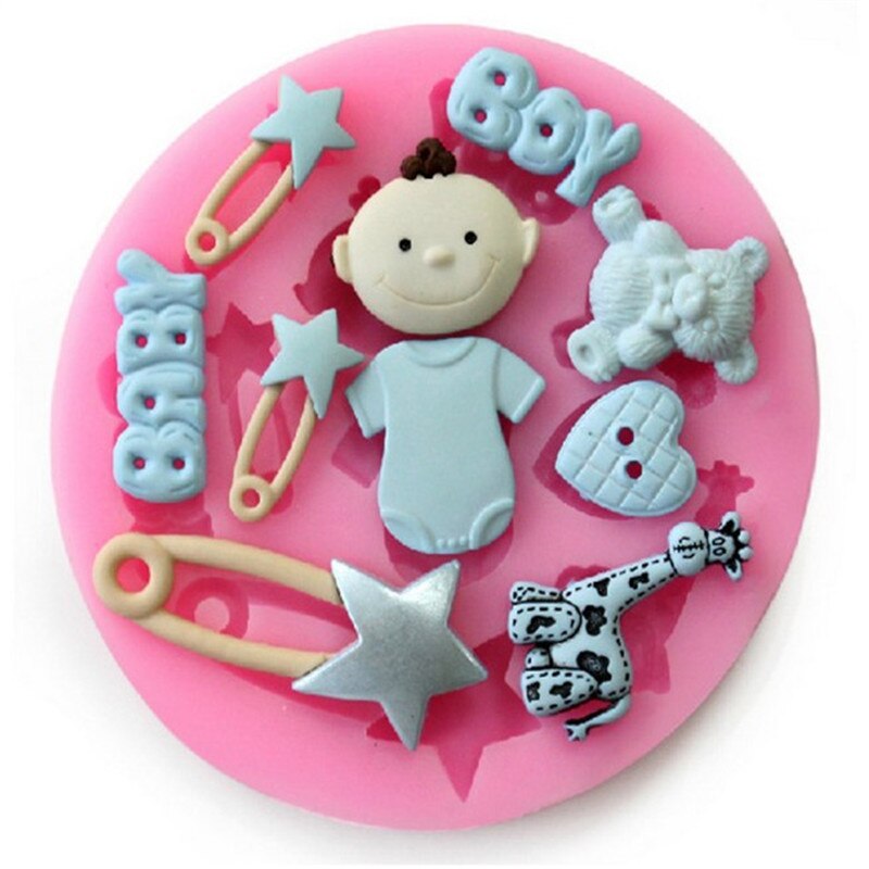 Diy Baby Shower Party Cake Siliconen Bakvorm Fondant Cake Decorating Gereedschap Candy Mold Klei Chocolade Gumpaste Mallen