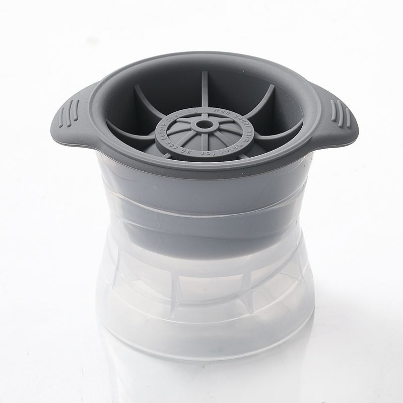 Molde de bola de gelo masculino, cubo esférico de sílica gel com bebidas, faça você mesmo, para festas de verão, redondo, presente: gray