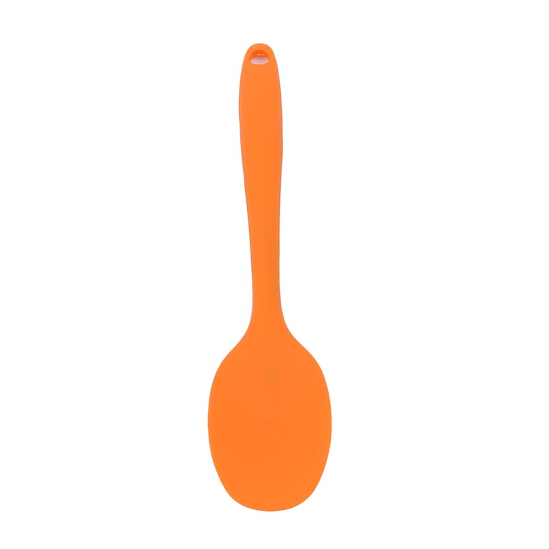 Cuchara raspadora de silicona resistente al calor, Mango integrado, cuchara para arroz, espátula para sartén, utensilios de cocina para Tartas: orange