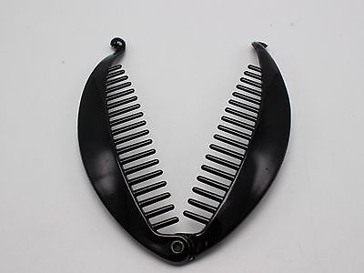 5 Zwart Plastic Twisted Vissenstaart Banaan Haarspeldjes Kam Clamp 120mm DIY Craft