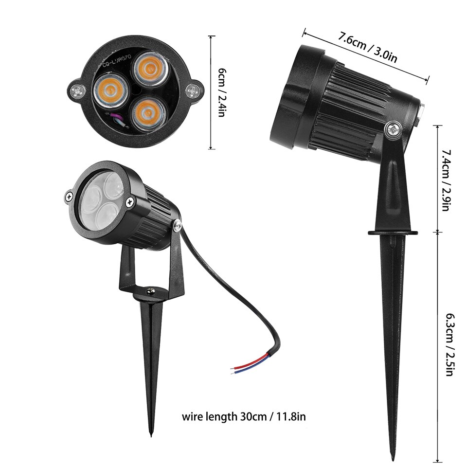 LemonBest 9W LED Garden Lights Outdoor Waterproof IP65 Landscape Led Light 12V 110V 220V Spot Lamp Outdoor Lighting with Spike