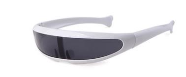 Gafas de sol con forma de pez para niños y niñas, lentes de sol con forma de Animal, estilo alienígena, súper geniales, montura colorida,: Blanco