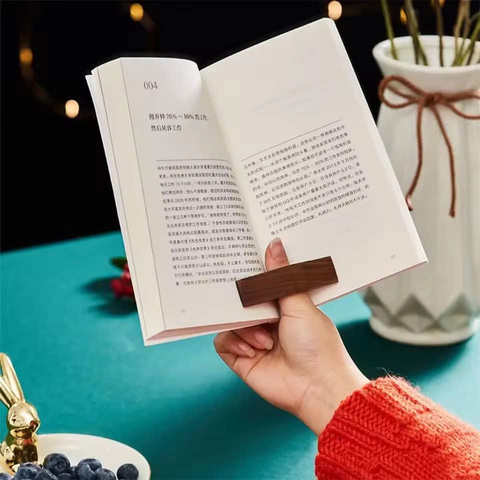 Wooden Thumb Bookmark for One-Hand Reading | Page Holder & Book Support | DIY Reading Aid Tool for Book Lovers