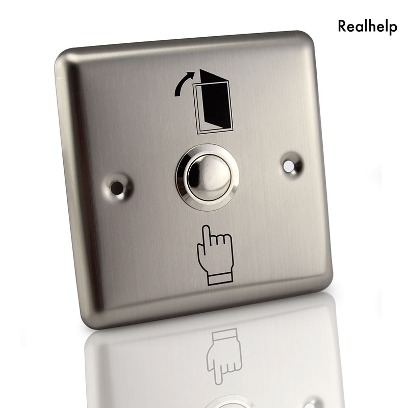 Stainless Steel Embedded Program Exit Button Small Exit Button Bouton Switch for Warehouse Door Exit NC COM Output