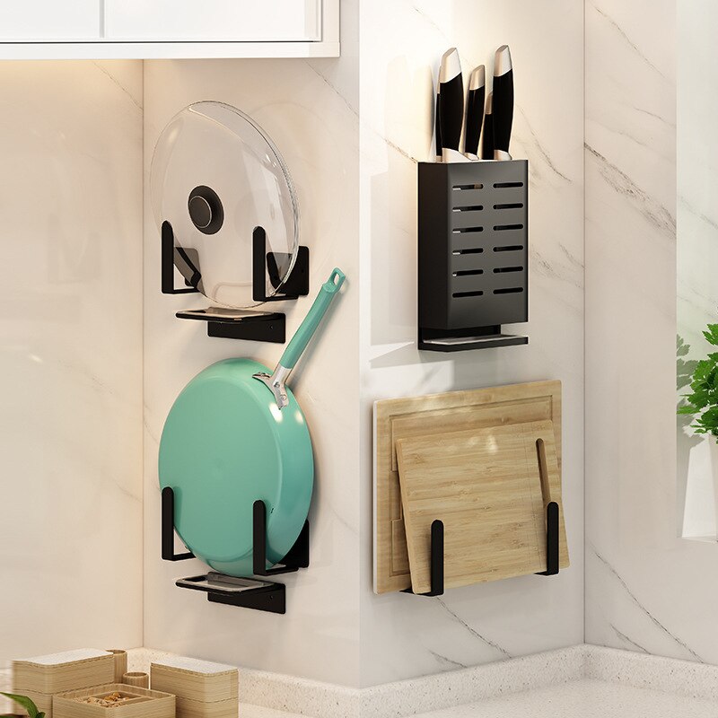 Aluminum Alloy Wall Mounted Kitchen Storage Rack Dish Drainer Plate Drying Pot Cover Cutlery Holder Pantry Oragnizer Accessories