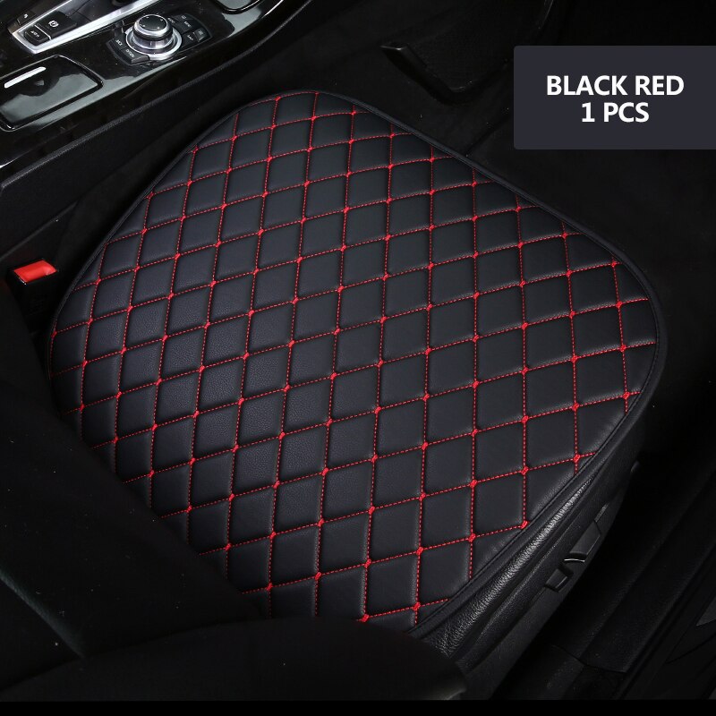 Auto Bekleding Universele Pu Lederen Auto Stoelhoezen Bescherming Auto Zetels Kussen Pad Matten Stoel Protector Interieur Accessoires: Black red 1pcs