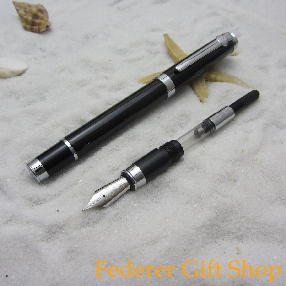 Duke D98 pluma estilográfica negra de fibra de carbono, Clip de plumín mediano y plateado, lapicero de tinta de metal de 3 colores opcional