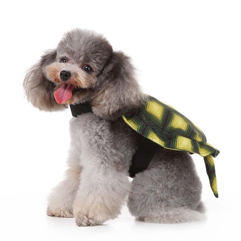 Cute Simulation Green Tortoise Pet Costume with Tiny Tail Halloween Cosplay Chucky Doll Clothes Festive Dress Up Funny