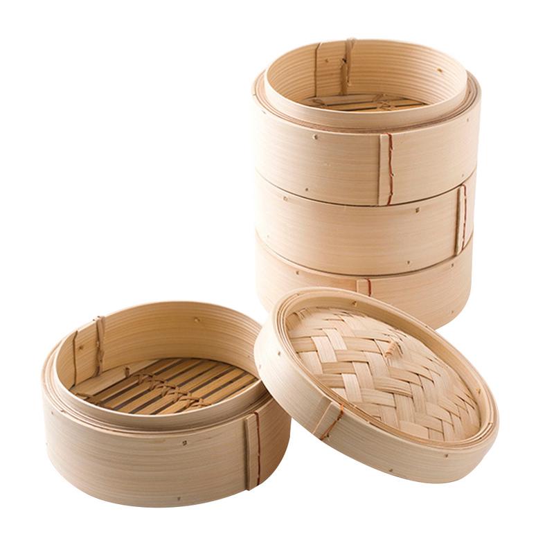 Chinese Bamboe Stoomboot Gestoomde Broodjes Dim Sum Rijst Thuis Keuken Taro Dumplings Stoomboot Rack Stomen Tray Kookgerei Met Cover