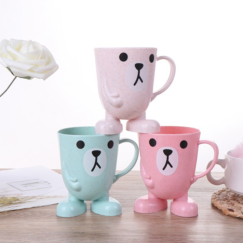 Babybekers drinkwater tandenborstel tanden wassen beker kinderen baby melkbeker mok cartoon plastic 250ml