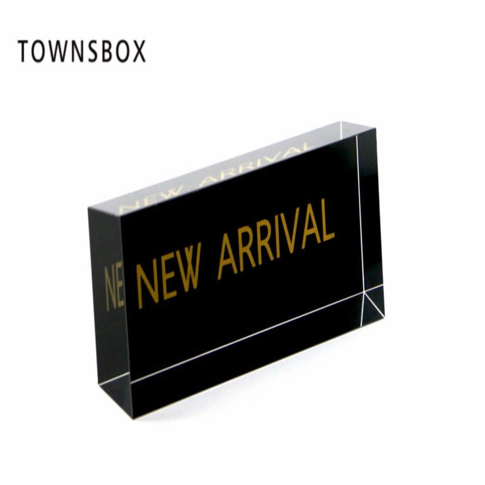 Black Acrylic Block Letter Countertop Advertising Sign Board Stand Signage Plate Holder for