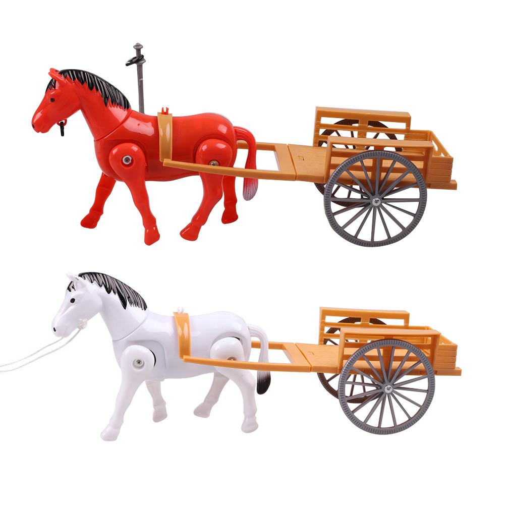 Pequeño caballo eléctrico dibujado carruajes de juguete chico caballo caminar modelo juguetes: Default Title