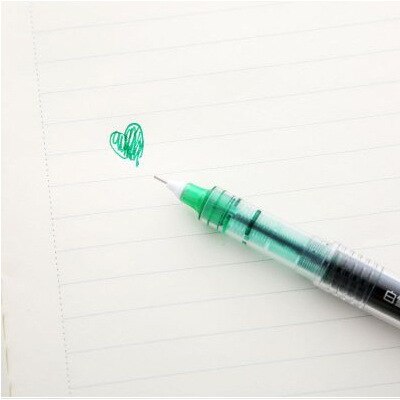 1 Pcs Gerade Flüssigkeit Nadel Typ Farbe Stift Wasser Gel Stifte Kunststoff Kugelschreiber Schule Schreibwaren: green