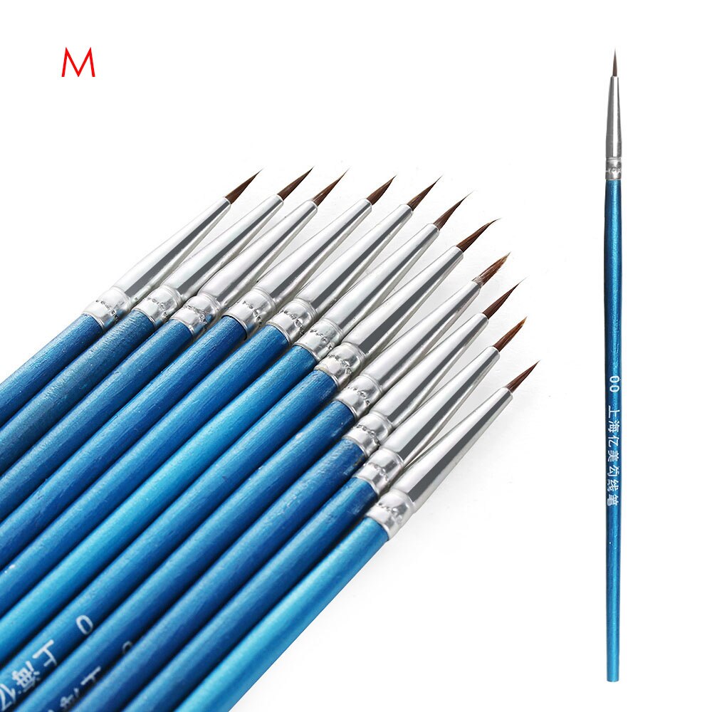 Lápiz artista de dibujo de línea, pincel de pintura, pluma de pelo de nailon, torta con masa de Fondant, decoración de Color, bolígrafo muy fino, herramientas para hornear, 10 Uds.: M
