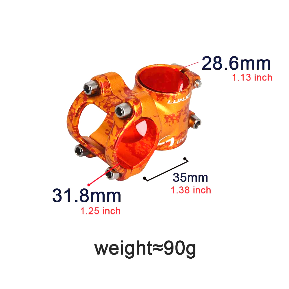 Accessori per Mountain Bike con manubrio curvo per bicicletta in lega di alluminio LUNJE per parti del ciclo del volante con attacco manubrio da 31.8mm 720/780mm: 35mm ST Orange