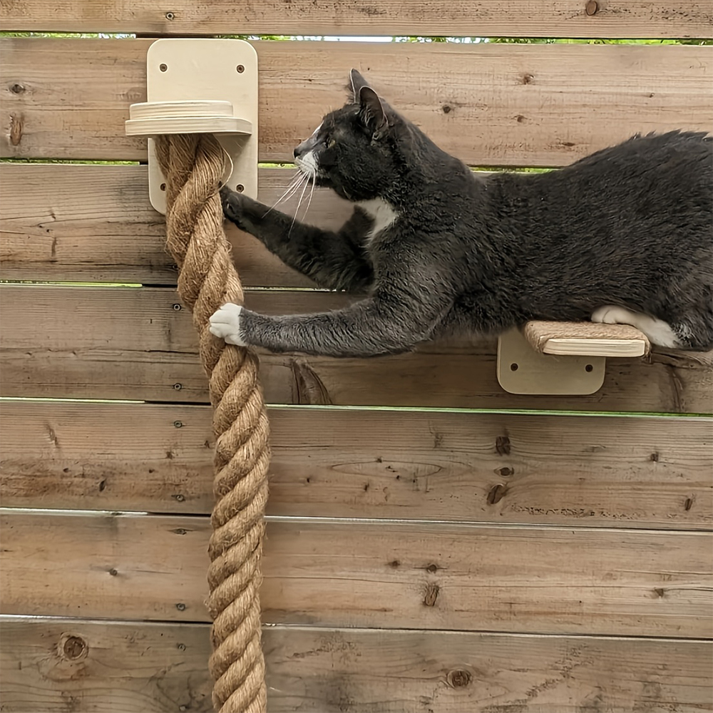 2 Stuks Kat Klimtouw En Plank Set Wandmontage Klimboom Jungle Gym Voor Indoor Katten Krabpaal Ladder Interactief speelgoed