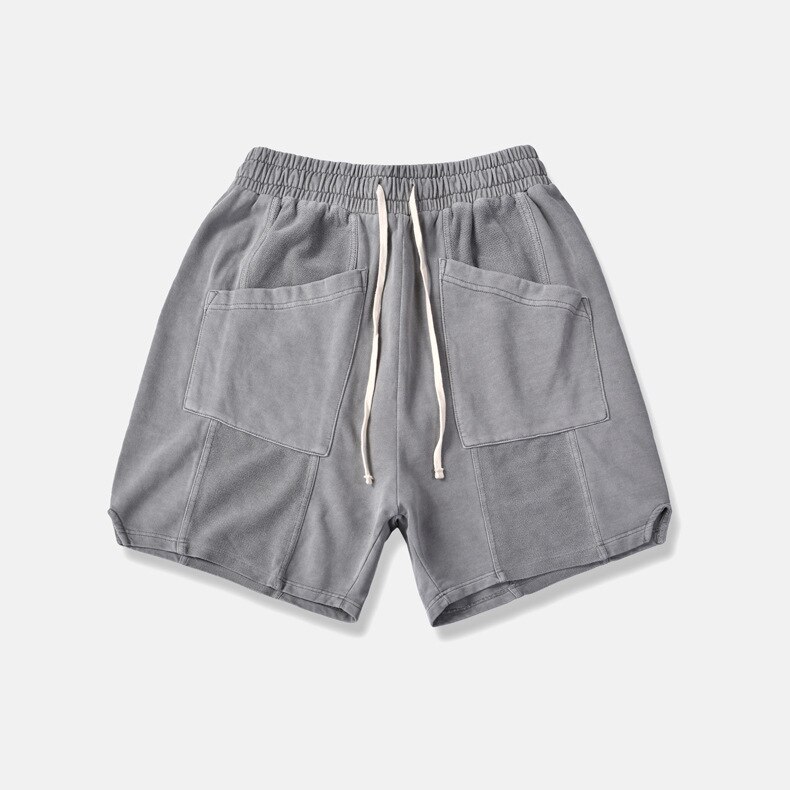 Miesten löysät hip hop sportwear -shortsit, joissa on taskut: M / Harmaa 1