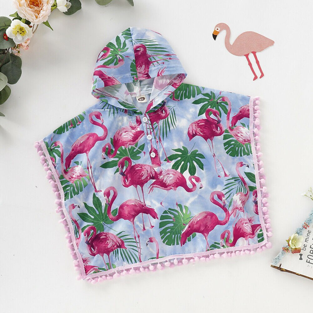 Toddler kid baby pige sommer flamingo hætteklædte bluse kvaster toppe kausal tøj