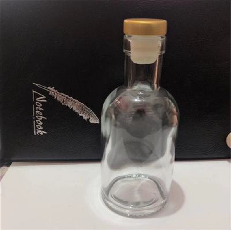 Tomma vodka spritflaskor alkohol vin kruka burk tätning glas vin kork flaska 100ml