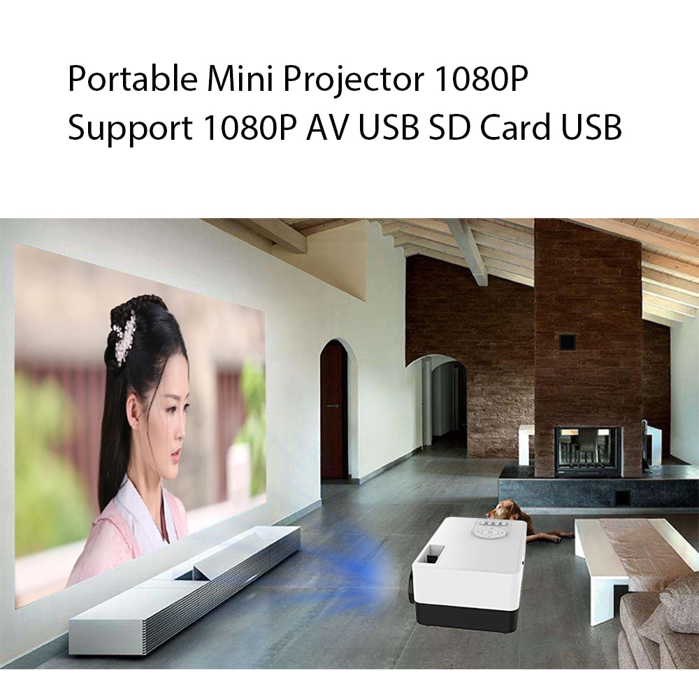 J15 Mini Projector Ondersteuning 1080P AV USB SD Card USB Huis Projector Draagbare Pocket Beamer VS J9