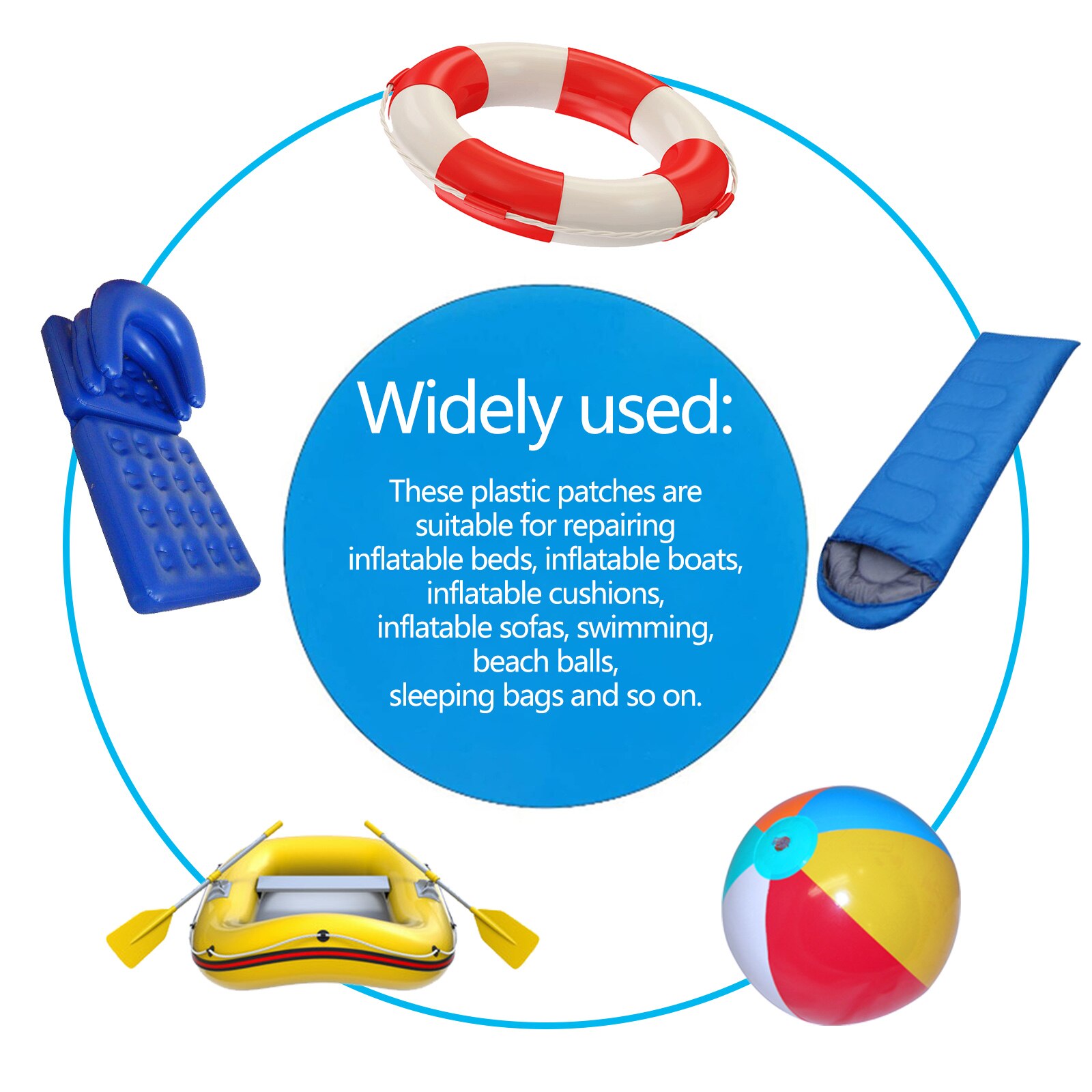 Vinyl Repair Patch Waterproof Round Self-Adhesive PVC Repair Patches Vinyl Pool Liner Patch for Inflatable Products Boat Raft