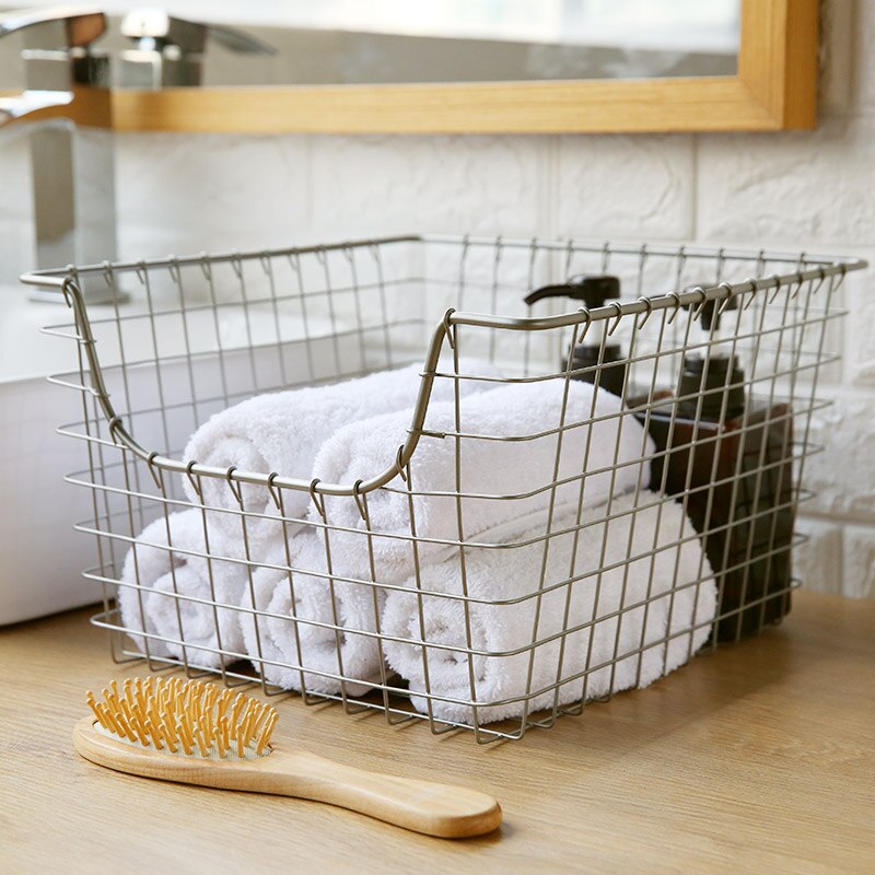 Wire Metal Basket for Kitchen, Office, Bathroom, Mudroom, Entryway, Laundry Room