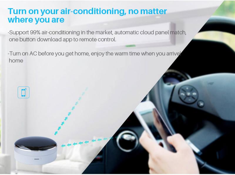 Hub WiFi-IR Universal WiFi + infrarrojo Tuya Aplicación de vida inteligente Hub de Control remoto para aire acondicionado TV Google Alexa Siri voz