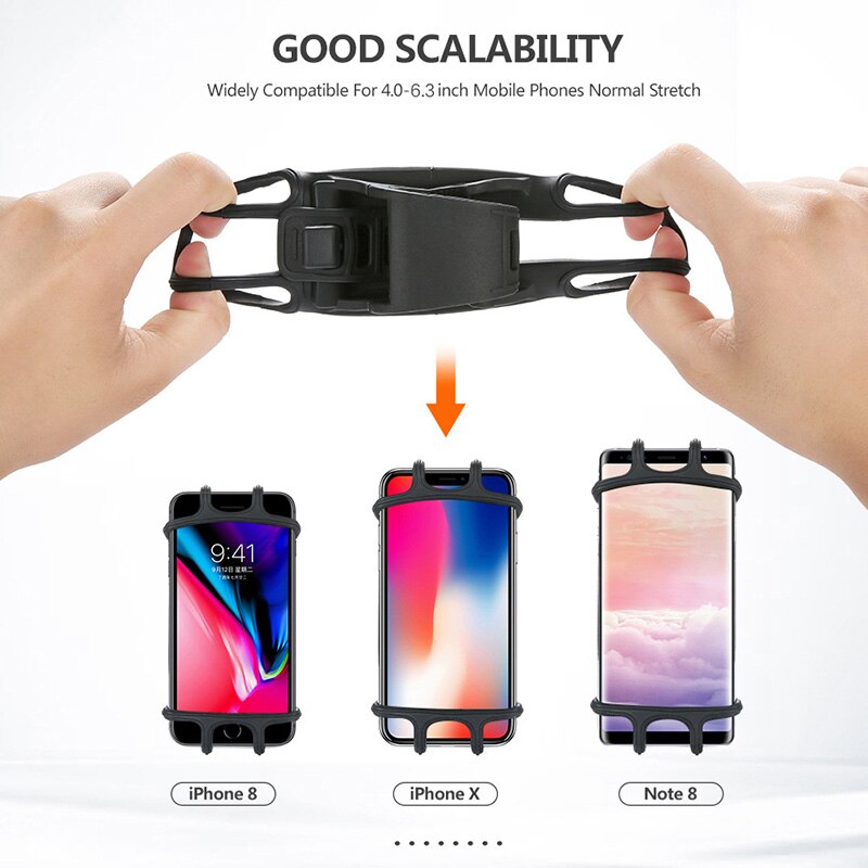 Universal cykeltelefonholder silikone skridsikker styrmontering beslag klip gps stander udstyr samsung iphone huawei  rr7272
