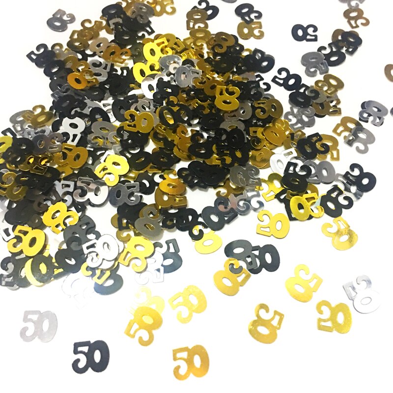 Glitter Confetti Number 30 40 50 60 Happy Birthday Confetti for 30th 40th 50th 60th Birthday Anniversary Party Table Decoration: confetti 50