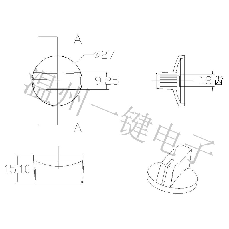 Potenciómetro de dibujo de KN-27-16, perilla de Color de plástico de baquelita, banda de núcleo de cobre, potenciómetro conmutado, tapa de ASA, 10 Uds.