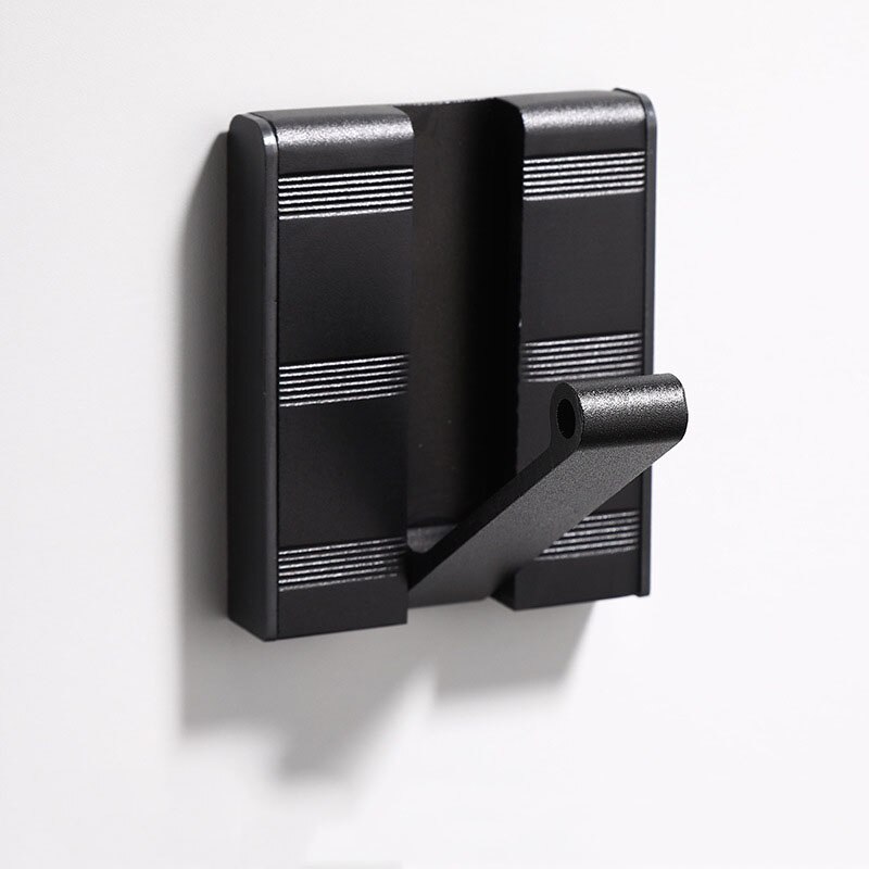Crochet Invisible en aluminium noir, espace pour vêtements de porche, crochet à rangée cachée, porte pliante, poinçon, accessoires de salle de bains: Black