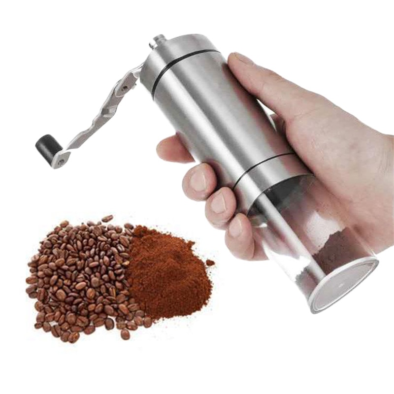 Zilver Koffiemolen Rvs Hand Handleiding Handgemaakte Koffiebonen Braam Slijpmachines Molen Keuken Tool Grinder