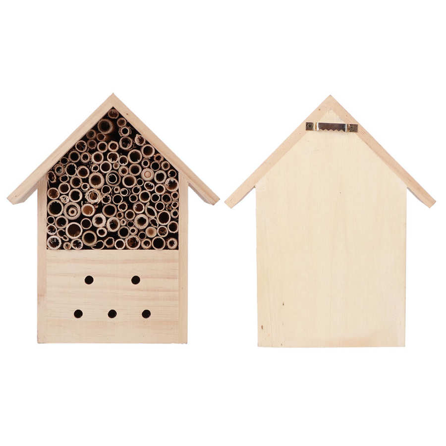 Outdoor Mini Durable Pine Wood Insect House Bee House Shelter Handwork Art Craft Garden Decoration Ornament Reptiles Living Box