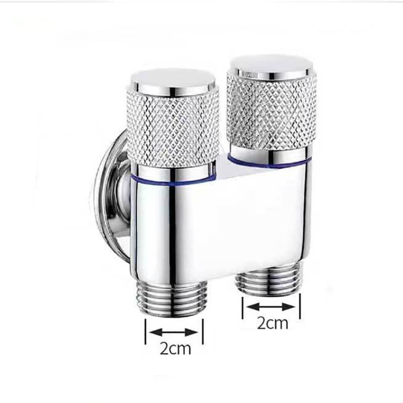 Zinc Alloy Angle Valve Wall Mount Toilet Washing Machine Tap One In Two Out Water Cleaning Faucet Bathroom Toilet Accessories: Bronze