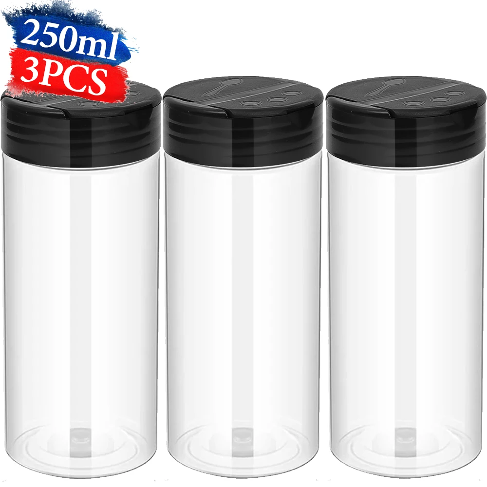 1–10 x durchsichtige Gewürzglas aus Kunststoff mit Streudeckel, Gewürzbehälter für sterben Küche, zur Aufbewahrung von Gewürzsalzpulverflaschen: Beige