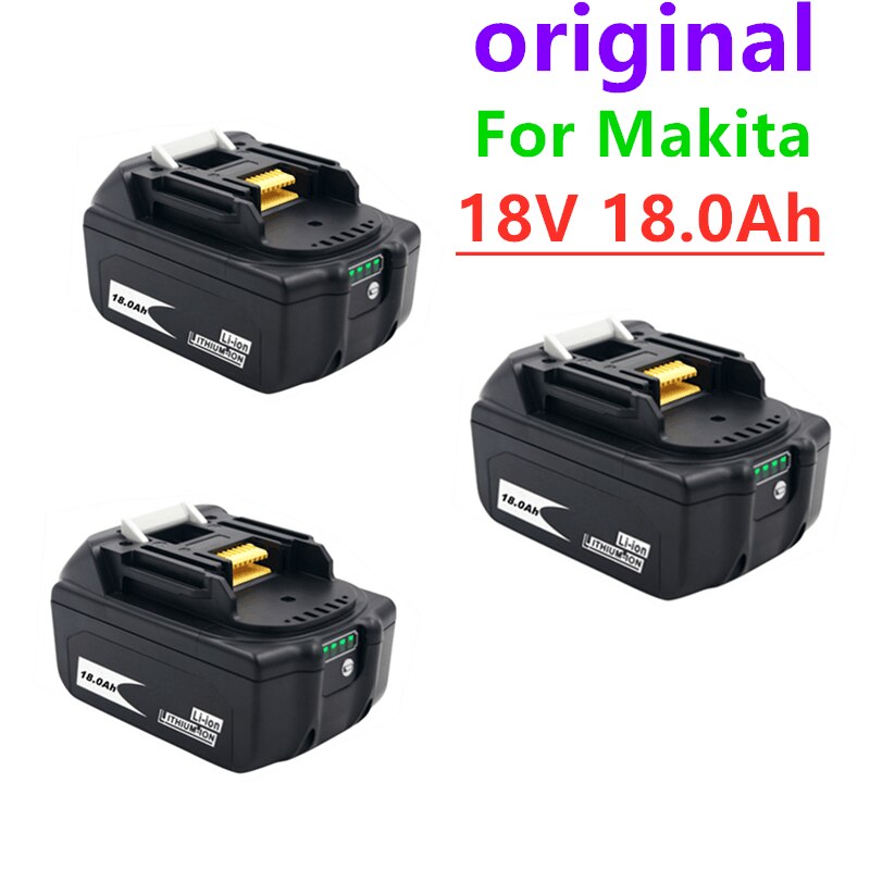 Alkuperäinen makita 18v 18000 mah 18.0ah ladattava sähkötyökalun akku led-litiumionin vaihto-lxt  bl1860b bl1860 bl1850: lla