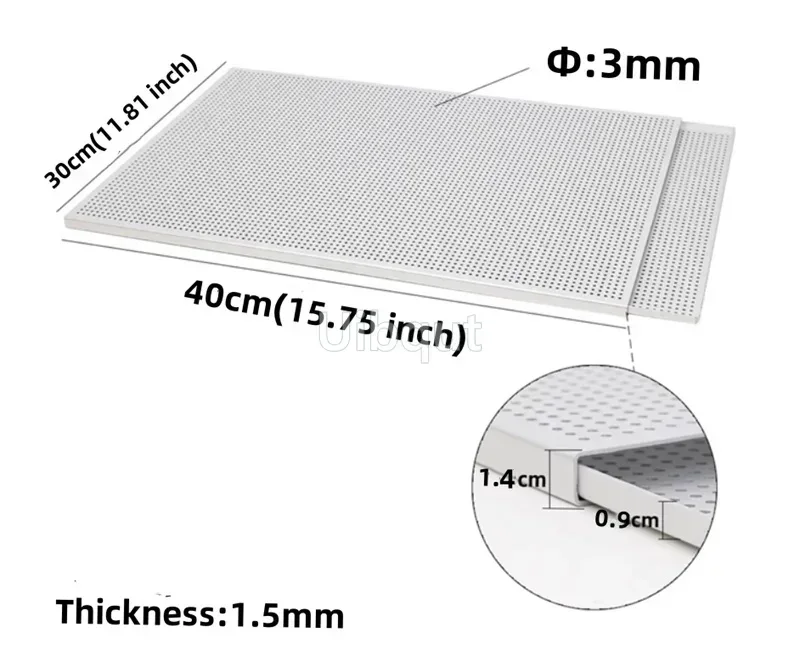 Puff Pastry Baking Tray rectangle Mille Feuille Pastry mold Perforated Dish Oven Paris Sweet Shop Napoleon baking tray With Hole: WHITE