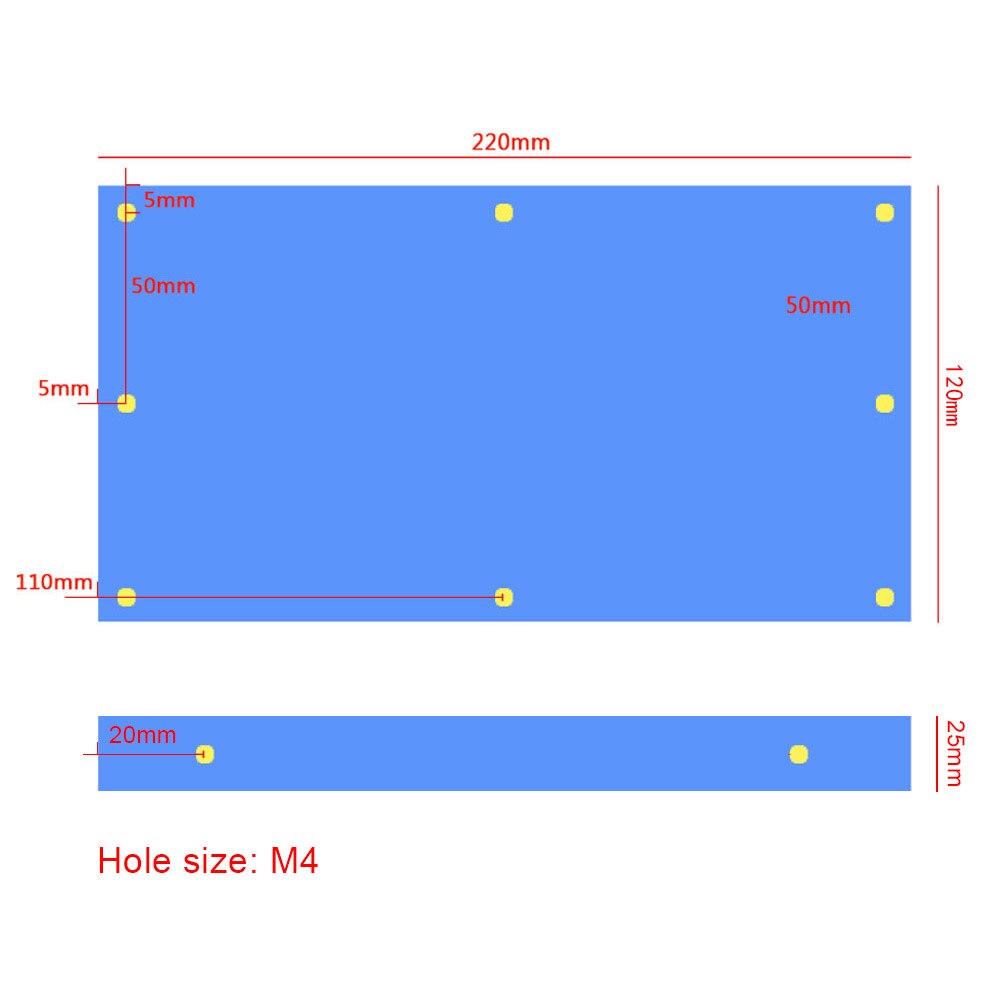 220x120x25mm 200W Heatsink for LED Lights Electronuics DIY 500g High Thermal Conductivity Aluminum Heat Sinks LED Radiator