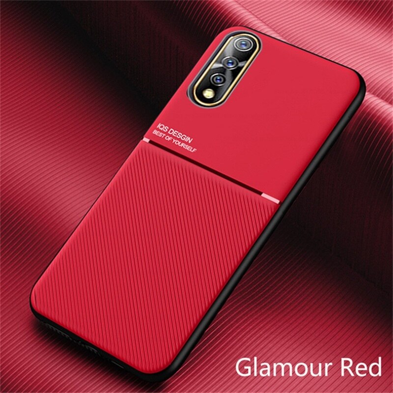 on vivov17 case car magnetic stand leather phone covers for vivo v17 v 17 neo v17neo soft silicone bumper shockproof coque: baodan888 / red
