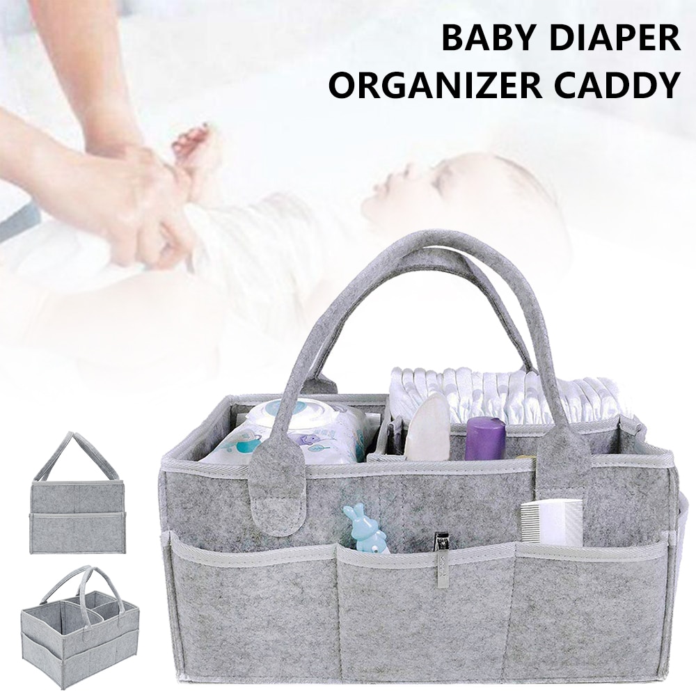 Baby förvaringsväska arrangör blöja vikbar filtduk caddy skötbord arrangör leksak lagring korg bil arrangör