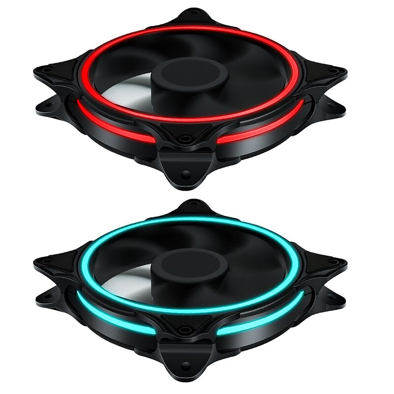 Universal Cooler Three-aperture Computer Desktop Chassis Fan 12cm Silent Fan 12V Power Supply Cooling Fan Partner Led Fans